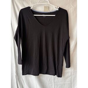Boden Black 3/4 Sleeve V Neck Womens Size US 2 UK 6